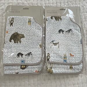 NWT Little Unicorn Cotton Muslin Large Burp Cloth in Party Animal Print Set of 2